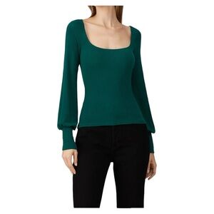 Reformation Green Isla Square Neck Top